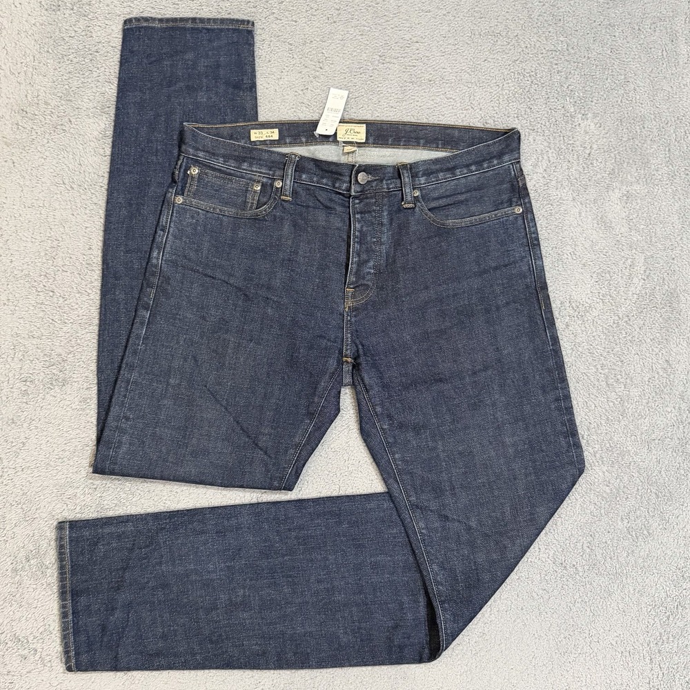 *READ* J Crew 484 35x34 Slim Fit Japanese Redline Selvedge Button Fly Jeans Dark